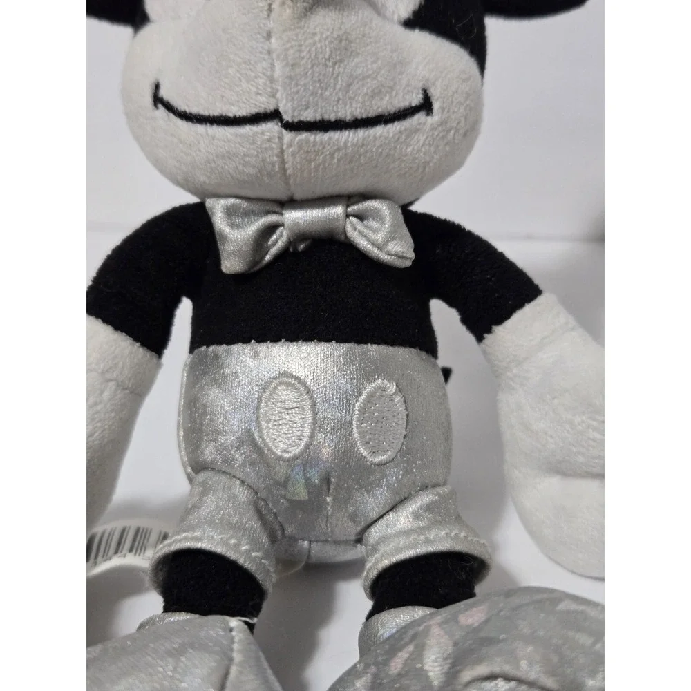 Disney 100th Anniversary Mickey Mouse Small Plush Platinum‎ Collectible